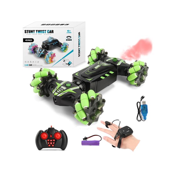 JJRC Stunt Twist Car JC01 with Dual Remote Control and Gesture Sensing Feature Green